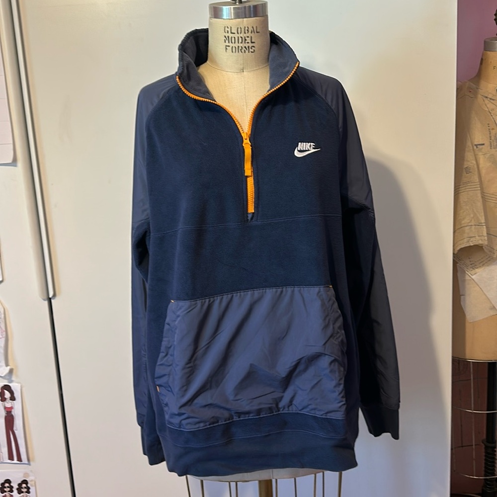 NIKE NSW MEN’S WINTER HALF ZIP POLAR FLEECE JACKET CZ4900-410 Blue Orange